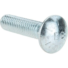 Value Collection - 1/2-13 UNC 2" Length Under Head, Standard Square Neck, Carriage Bolt - Grade 8 Alloy Steel, Zinc-Plated Clear Chromate Finish - USA Tool & Supply