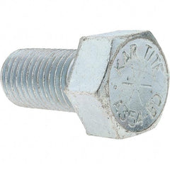 Value Collection - 1-8 UNC, 2" Length Under Head Hex Head Cap Screw - Fully Threaded, Grade 8 Alloy Steel, Zinc-Plated Finish, 1-1/2" Hex - USA Tool & Supply