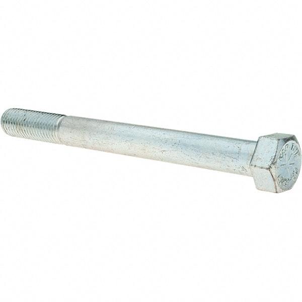 Value Collection - 3/4-10 UNC, 8" Length Under Head Hex Head Cap Screw - Partially Threaded, Grade 8 Alloy Steel, Zinc-Plated Finish, 1-1/8" Hex - USA Tool & Supply