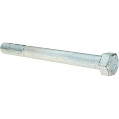 Value Collection - 3/4-10 UNC, 8" Length Under Head Hex Head Cap Screw - Partially Threaded, Grade 8 Alloy Steel, Zinc-Plated Finish, 1-1/8" Hex - USA Tool & Supply