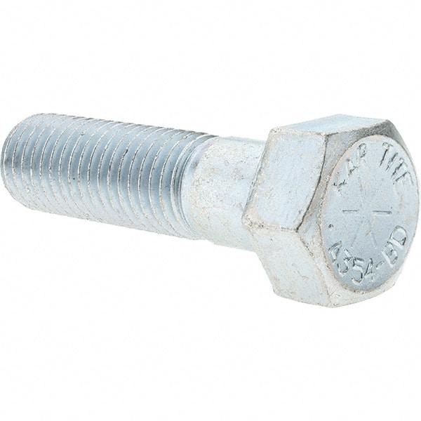 Value Collection - 3/4-10 UNC, 2-3/4" Length Under Head Hex Head Cap Screw - Partially Threaded, Grade 8 Alloy Steel, Zinc-Plated Finish, 1-1/8" Hex - USA Tool & Supply