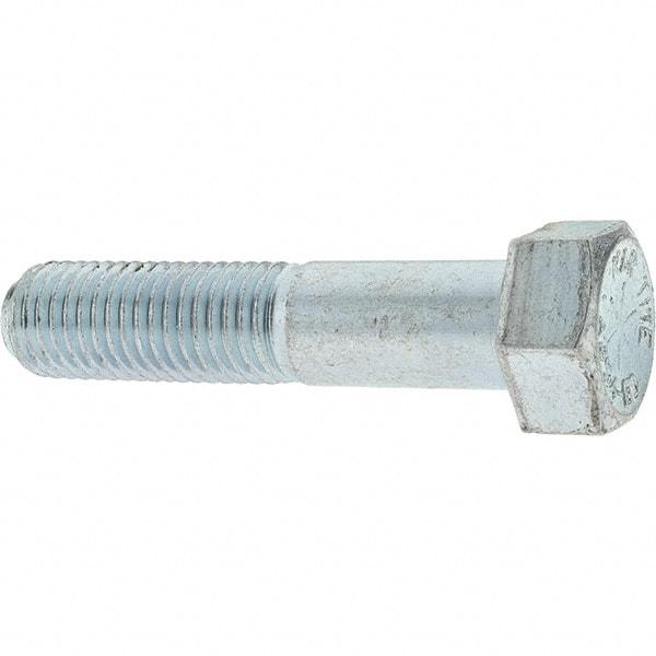 Value Collection - 3/4-10 UNC, 3-1/2" Length Under Head Hex Head Cap Screw - Partially Threaded, Grade 8 Alloy Steel, Zinc-Plated Finish, 1-1/8" Hex - USA Tool & Supply