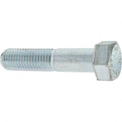 Value Collection - 3/4-10 UNC, 3-1/2" Length Under Head Hex Head Cap Screw - Partially Threaded, Grade 8 Alloy Steel, Zinc-Plated Finish, 1-1/8" Hex - USA Tool & Supply
