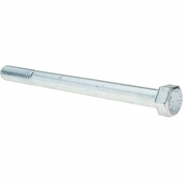 Value Collection - 5/8-11 UNC, 8" Length Under Head Hex Head Cap Screw - Partially Threaded, Grade 8 Alloy Steel, Zinc-Plated Finish, 15/16" Hex - USA Tool & Supply