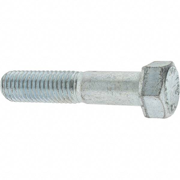 Value Collection - 5/8-11 UNC, 3" Length Under Head Hex Head Cap Screw - Partially Threaded, Grade 8 Alloy Steel, Zinc-Plated Finish, 15/16" Hex - USA Tool & Supply