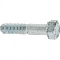 Value Collection - 5/8-11 UNC, 3" Length Under Head Hex Head Cap Screw - Partially Threaded, Grade 8 Alloy Steel, Zinc-Plated Finish, 15/16" Hex - USA Tool & Supply