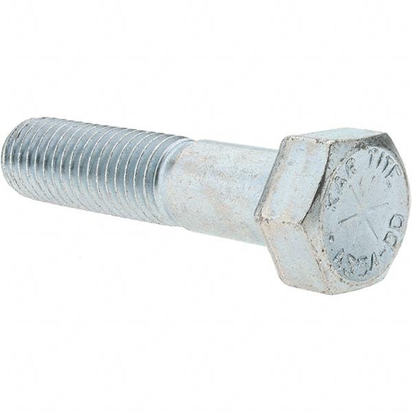 Value Collection - 5/8-11 UNC, 2-3/4" Length Under Head Hex Head Cap Screw - Partially Threaded, Grade 8 Alloy Steel, Zinc-Plated Finish, 15/16" Hex - USA Tool & Supply