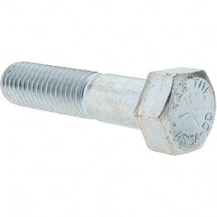 Value Collection - 5/8-11 UNC, 2-3/4" Length Under Head Hex Head Cap Screw - Partially Threaded, Grade 8 Alloy Steel, Zinc-Plated Finish, 15/16" Hex - USA Tool & Supply