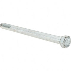 Value Collection - 7/16-14 UNC, 6" Length Under Head Hex Head Cap Screw - Partially Threaded, Grade 8 Alloy Steel, Zinc-Plated Finish, 5/8" Hex - USA Tool & Supply