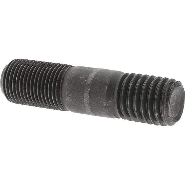 Value Collection - 5/8-18 Long Thread, 5/8-11 Short Thread, 2-1/2" OAL Unequal Double Threaded Stud - Steel, Uncoated, 1" Long Thread Length, 3/4" Short Thread Length - USA Tool & Supply