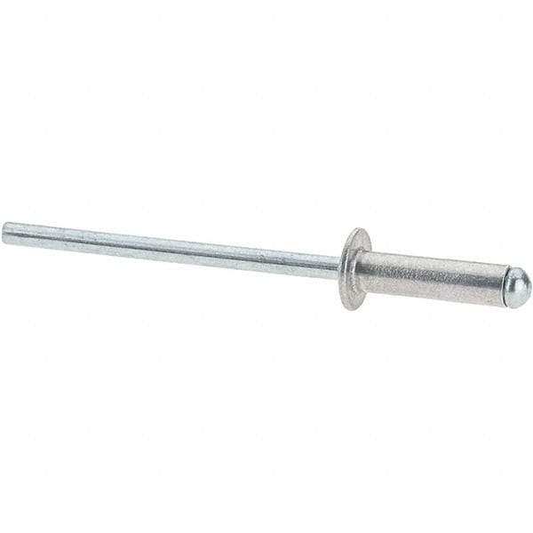 Value Collection - Size 45 Dome Head Aluminum Open End Blind Rivet - Steel Mandrel, 0.251" to 0.312" Grip, 1/4" Head Diam, 0.129" to 0.133" Hole Diam, 0.462" Length Under Head, 1/8" Body Diam - USA Tool & Supply