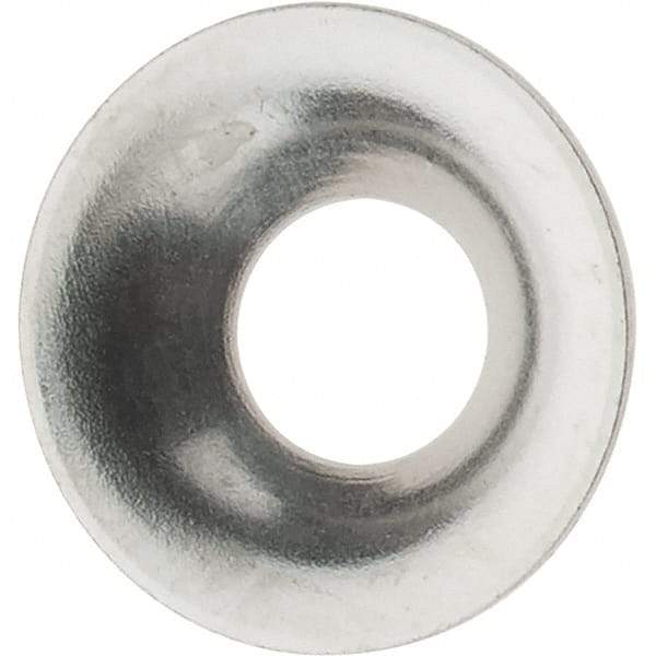Value Collection - 5/64" Thick, Nickel-Plated Finish, Brass, Flush Type Finishing Washer - 0.425" OD - USA Tool & Supply