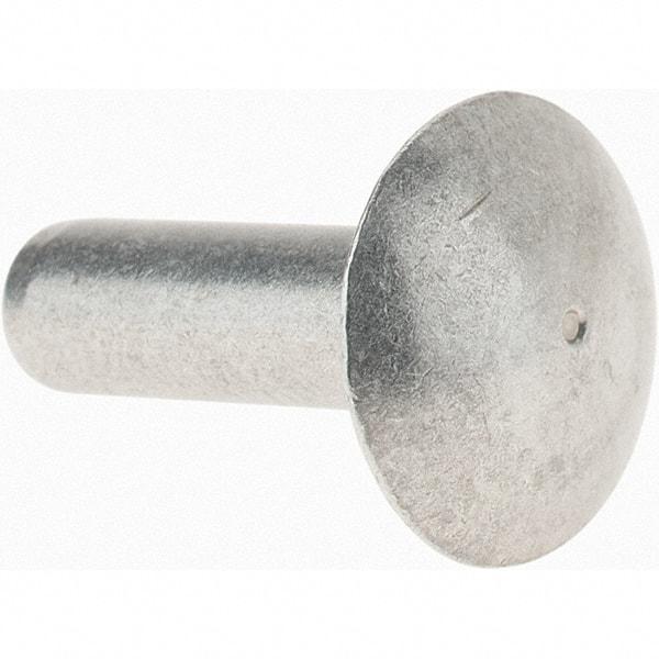 Value Collection - 3/16" Body Diam, Brazier Aluminum Solid Rivet - 5/8" Length Under Head - USA Tool & Supply