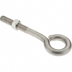 Value Collection - 1/2-13, Stainless Steel Wire Turned Open Eye Bolt - 2-1/2" Thread Length, 1" ID, 4" Shank Length - USA Tool & Supply