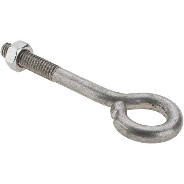 Value Collection - 5/16-18, Stainless Steel Wire Turned Open Eye Bolt - 1-1/4" Thread Length, 5/8" ID, 2-1/2" Shank Length - USA Tool & Supply