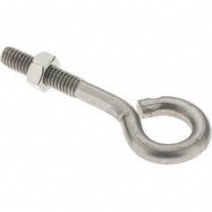 Value Collection - 5/16-18, Stainless Steel Wire Turned Open Eye Bolt - 1-1/4" Thread Length, 5/8" ID, 2" Shank Length - USA Tool & Supply