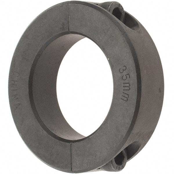Value Collection - 35mm Bore, Steel, Two Piece Shaft Collar - 2-1/4" Outside Diam - USA Tool & Supply