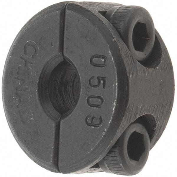 Value Collection - 5mm Bore, Steel, Two Piece Shaft Collar - 11/16" Outside Diam - USA Tool & Supply