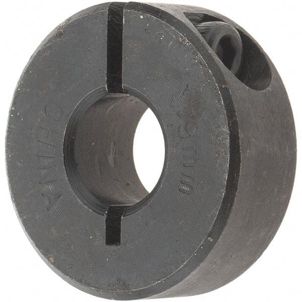 Value Collection - 9mm Bore, Steel, One Piece Clamp Collar - 1" Outside Diam - USA Tool & Supply