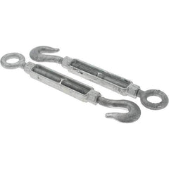 Value Collection - 3,500 Lb Load Limit, 5/8" Thread Diam, 6" Take Up, Steel Hook & Eye Turnbuckle - 14-1/8" Closed Length - USA Tool & Supply