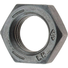 Value Collection - 3/8-24 UNF Steel Left Hand Hex Jam Nut - 9/16" Across Flats, 0.2188" High, Zinc Clear Finish - USA Tool & Supply