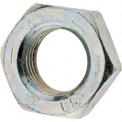 Value Collection - 9/16-18 UNF Steel Left Hand Hex Jam Nut - 7/8" Across Flats, 5/16" High, Zinc Clear Finish - USA Tool & Supply