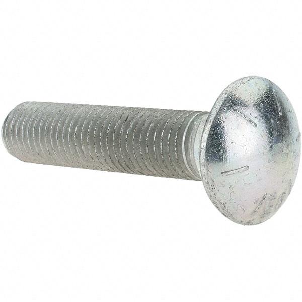 Value Collection - 3/4-10 UNC 3-1/2" Length Under Head, Standard Square Neck, Carriage Bolt - Grade 8 Alloy Steel, Zinc Trivalent Chromate Finish - USA Tool & Supply