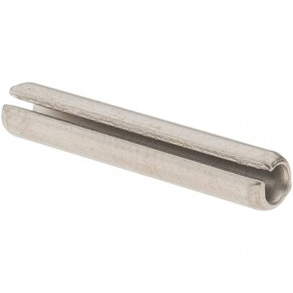 Made in USA - 1/8" Diam x 3/4" Long Slotted Spring Pin - Grade 420 Stainless Steel, Bright Finish - USA Tool & Supply