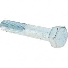 Value Collection - M14x2.00mm Metric Coarse, 80mm Length Under Head Hex Head Cap Screw - Partially Threaded, Grade 10.9 Steel, Zinc-Plated Finish, 22mm Hex - USA Tool & Supply