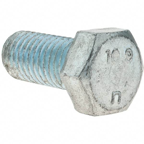 Value Collection - M14x2.00mm Metric Coarse, 30mm Length Under Head Hex Head Cap Screw - Fully Threaded, Grade 10.9 Steel, Zinc-Plated Finish, 22mm Hex - USA Tool & Supply
