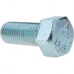 Value Collection - M20x2.50mm Metric Coarse, 50mm Length Under Head Hex Head Cap Screw - Fully Threaded, Grade 8.8 Steel, Zinc-Plated Finish, 30mm Hex - USA Tool & Supply