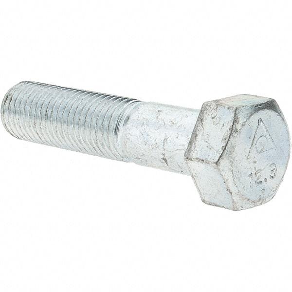 Value Collection - M16x2.00mm Metric Coarse, 70mm Length Under Head Hex Head Cap Screw - Partially Threaded, Grade 8.8 Steel, Zinc-Plated Finish, 24mm Hex - USA Tool & Supply