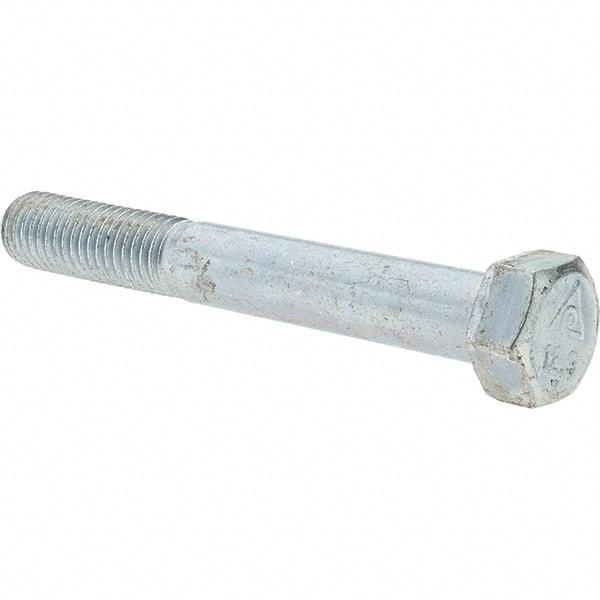 Value Collection - M12x1.75mm Metric Coarse, 90mm Length Under Head Hex Head Cap Screw - Partially Threaded, Grade 8.8 Steel, Zinc-Plated Finish, 19mm Hex - USA Tool & Supply