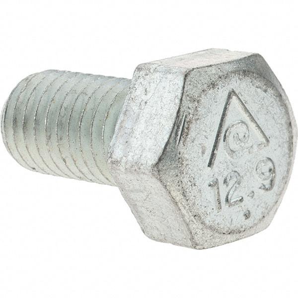 Value Collection - M10x1.50mm Metric Coarse, 20mm Length Under Head Hex Head Cap Screw - Fully Threaded, Grade 8.8 Steel, Zinc-Plated Finish, 17mm Hex - USA Tool & Supply
