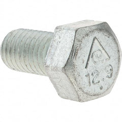 Value Collection - M10x1.50mm Metric Coarse, 20mm Length Under Head Hex Head Cap Screw - Fully Threaded, Grade 8.8 Steel, Zinc-Plated Finish, 17mm Hex - USA Tool & Supply