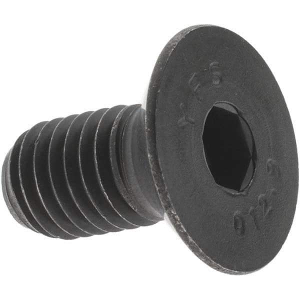 Value Collection - M10x1.50 Metric Coarse Hex Socket Drive, 90° Flat Screw - Grade 12.9 Alloy Steel, Black Oxide Finish, Fully Threaded, 20mm OAL - USA Tool & Supply