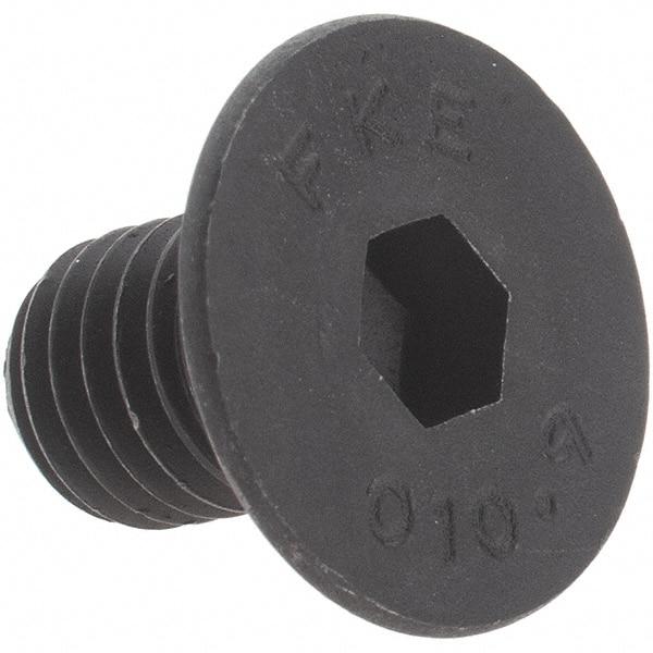 Value Collection - M10x1.50 Metric Coarse Hex Socket Drive, 90° Flat Screw - Grade 12.9 Alloy Steel, Black Oxide Finish, Fully Threaded, 16mm OAL - USA Tool & Supply