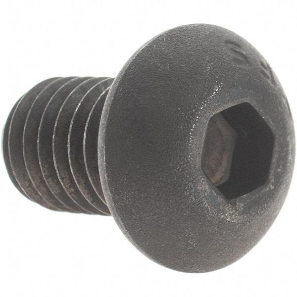Value Collection - 3/8-16 UNC Hex Socket Drive, Button Screw - Alloy Steel, Black Oxide Finish, Fully Threaded, 5/8" Length Under Head - USA Tool & Supply