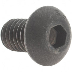 Value Collection - 3/8-16 UNC Hex Socket Drive, Button Screw - Alloy Steel, Black Oxide Finish, Fully Threaded, 5/8" Length Under Head - USA Tool & Supply