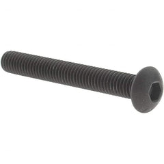 Value Collection - #10-32 UNF Hex Socket Drive, Button Screw - Alloy Steel, Black Oxide Finish, Fully Threaded, 1-1/2" Length Under Head - USA Tool & Supply