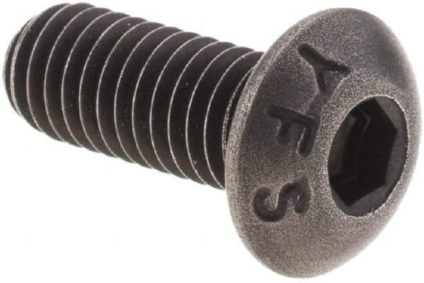 Value Collection - #10-32 UNF Hex Socket Drive, Button Screw - Alloy Steel, Black Oxide Finish, Fully Threaded, 1/2" Length Under Head - USA Tool & Supply