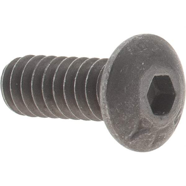Value Collection - #6-32 UNC Hex Socket Drive, Button Screw - Alloy Steel, Black Oxide Finish, Fully Threaded, 3/8" Length Under Head - USA Tool & Supply