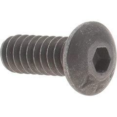 Value Collection - #6-32 UNC Hex Socket Drive, Button Screw - Alloy Steel, Black Oxide Finish, Fully Threaded, 3/8" Length Under Head - USA Tool & Supply
