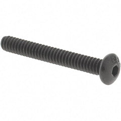 Value Collection - #4-40 UNC Hex Socket Drive, Button Screw - Alloy Steel, Black Oxide Finish, Fully Threaded, 7/8" OAL - USA Tool & Supply