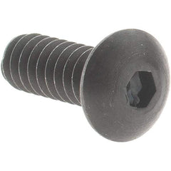 Value Collection - #4-40 UNC Hex Socket Drive, Button Screw - Alloy Steel, Black Oxide Finish, Fully Threaded, 5/16" OAL - USA Tool & Supply