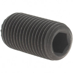 Value Collection - 3/8-24 UNF, 3/4" OAL, Knurled Cup Point Set Screw - Grade 8 Alloy Steel, 3/16" Key - USA Tool & Supply
