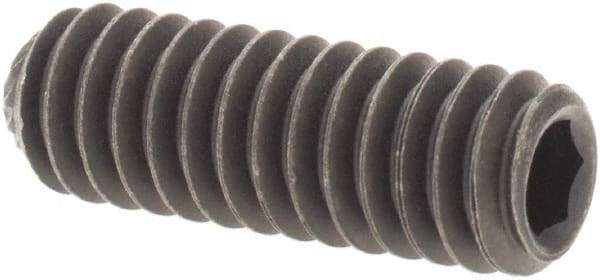 Value Collection - 1/4-20 UNC, 3/4" OAL, Knurled Cup Point Set Screw - Grade 8 Alloy Steel, 1/8" Key - USA Tool & Supply