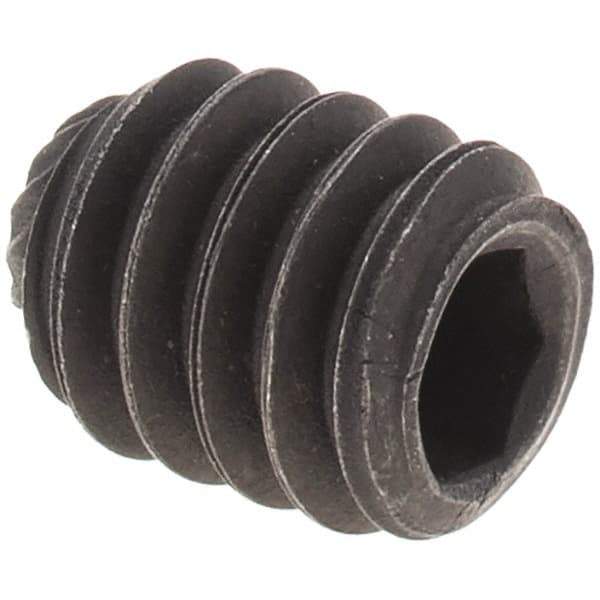 Value Collection - 1/4-20 UNC, 5/16" OAL, Knurled Cup Point Set Screw - Grade 8 Alloy Steel, 1/8" Key - USA Tool & Supply