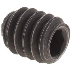 Value Collection - 1/4-20 UNC, 5/16" OAL, Knurled Cup Point Set Screw - Grade 8 Alloy Steel, 1/8" Key - USA Tool & Supply