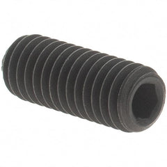 Value Collection - #10-32 UNF, 1/2" OAL, Knurled Cup Point Set Screw - Grade 8 Alloy Steel, 3/32" Key - USA Tool & Supply